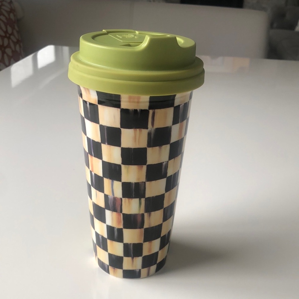 Mackenzie Childs 16 oz porcelain hot and cold cup